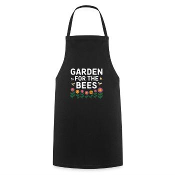 Bee-friendly gardener, pollinator, garden and - Cooking Apron - black - Front - AI Model Male 185 dark (185cm)