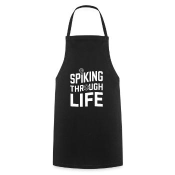 Volleyball Player And Fan Spike Serving - Cooking Apron - black - Front - AI Model Male 185 dark (185cm)