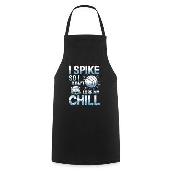 Volleyball Player And Fan Spike Serving - Cooking Apron - black - Front - AI Model Male 185 dark (185cm)