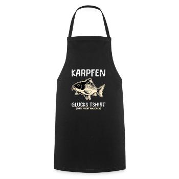 KARPFEN GLÜCKSSHIRT Angler Geburtstags Angeln - Kochschürze - Schwarz - Vorne - AI Model Male 185 dark (185cm)