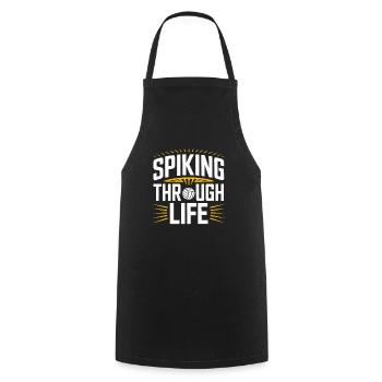 Volleyball Player And Fan Spike Serving - Cooking Apron - black - Front - AI Model Male 185 dark (185cm)