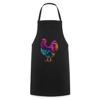 Huhn - Kochschürze - Schwarz - Vorne - AI Model Male 185 dark (185cm)