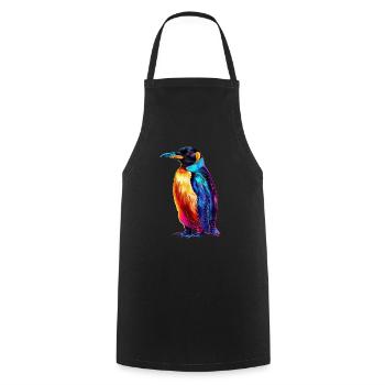 Pinguin - Kochschürze - Schwarz - Vorne - AI Model Male 185 dark (185cm)