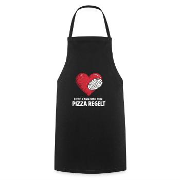 Love Hurts Breakup Valentine's Day Pizza Regulates - Cooking Apron - black - Front - AI Model Male 185 dark (185cm)