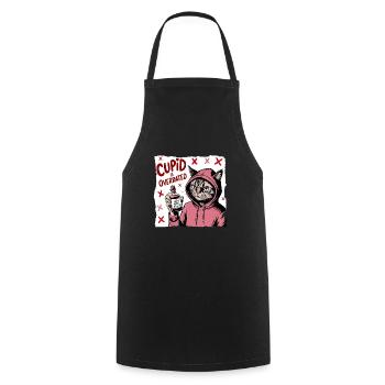 Célibataire Saint-Valentin Amour Cupidon Drôle Dicton - Tablier de cuisine - noir - Devant - AI Model Male 185 dark (185cm)