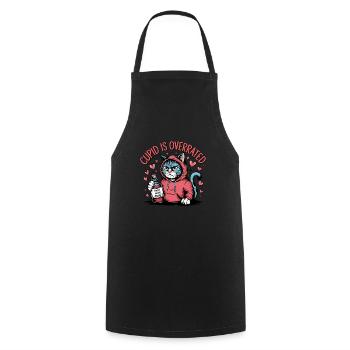 Célibataire Saint-Valentin Amour Cupidon Drôle Dicton - Tablier de cuisine - noir - Devant - AI Model Male 185 dark (185cm)