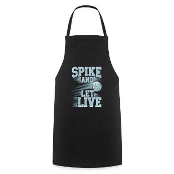 Volleyball Player And Fan Spike Serving - Cooking Apron - black - Front - AI Model Male 185 dark (185cm)