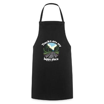 Railfan Train Enthusiast Locomotive Lover - Cooking Apron - black - Front - AI Model Male 185 dark (185cm)