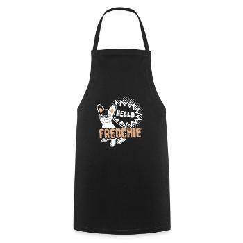 Hello Frenchie French Bulldog - Cooking Apron - black - Front - AI Model Male 185 dark (185cm)