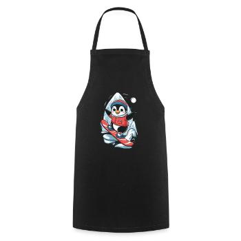 Aventure en snowboard pingouin en hiver - Tablier de cuisine - noir - Devant - AI Model Male 185 dark (185cm)