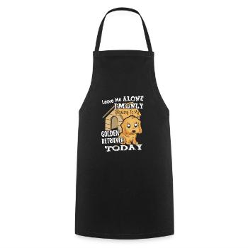 I am Only Speaking To My Golden Retriever - Cooking Apron - black - Front - AI Model Male 185 dark (185cm)