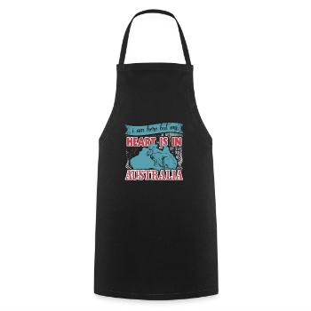 I Am Here But My Heart Is In Australia - Cooking Apron - black - Front - AI Model Male 185 dark (185cm)