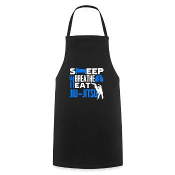 Jiu Jitsu Sleep Eat Jiu Jitsu - Cooking Apron - black - Front - AI Model Male 185 dark (185cm)