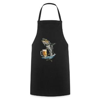Tarpon Bier - Kochschürze - Schwarz - Vorne - AI Model Male 185 dark (185cm)