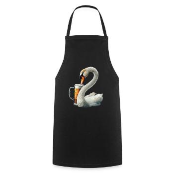 Schwanen Bier - Kochschürze - Schwarz - Vorne - AI Model Male 185 dark (185cm)