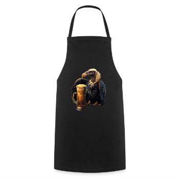 Geier Bier - Kochschürze - Schwarz - Vorne - AI Model Male 185 dark (185cm)