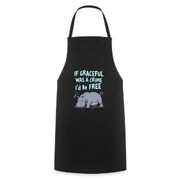 Hippopotame Humour, Citations sarcastiques, Drôle - Tablier de cuisine - noir - Devant - AI Model Male 185 dark (185cm)