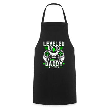 Promoted to dad in 2025 - Cooking Apron - black - Front - AI Model Male 185 dark (185cm)
