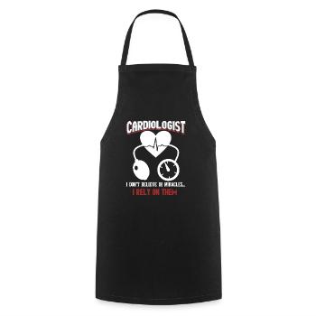 Cardiologist Rely On Miracles - Cooking Apron - black - Front - AI Model Male 185 dark (185cm)