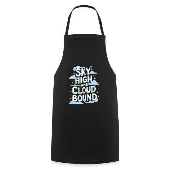 Cloud View, Relaxing Sky, Dreamy - Cooking Apron - black - Front - AI Model Male 185 dark (185cm)