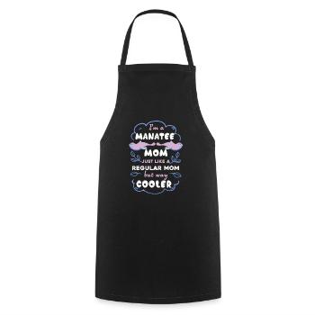 Cooler Manatee Mom - Cooking Apron - black - Front - AI Model Male 185 dark (185cm)