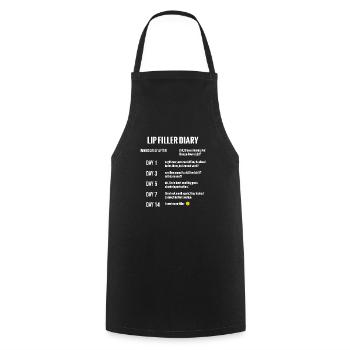 Aesthetic Nurse Lip Filler Diary - Cooking Apron - black - Front - AI Model Male 185 dark (185cm)