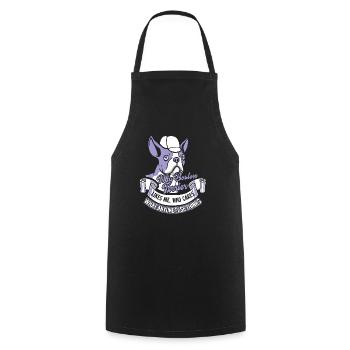 My Boston Terrier Likes Me - Cooking Apron - black - Front - AI Model Male 185 dark (185cm)