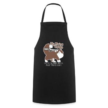 My Maine Coon Cat will change everything - Cooking Apron - black - Front - AI Model Male 185 dark (185cm)