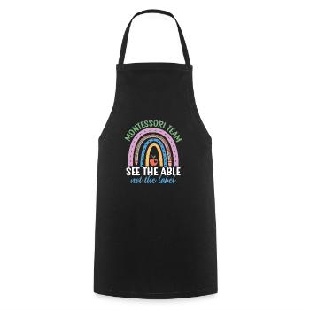 The Montessori team sees the skill, not the - Cooking Apron - black - Front - AI Model Male 185 dark (185cm)