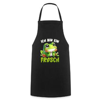 Froschkostüm ICH BIN EIN FROSCH Karneval - Kochschürze - Schwarz - Vorne - AI Model Male 185 dark (185cm)