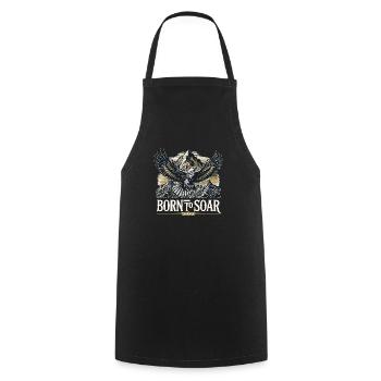 Mountains Nature And Eagle Born To Soar - Cooking Apron - black - Front - AI Model Male 185 dark (185cm)