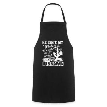 Lineman I Love My Lineman - Cooking Apron - black - Front - AI Model Male 185 dark (185cm)