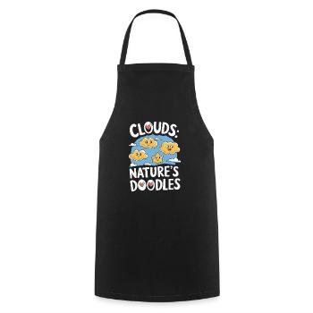 Cloudy view, Relaxing sky, Dreamy - Cooking Apron - black - Front - AI Model Male 185 dark (185cm)