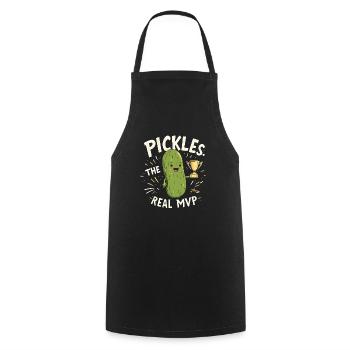 Amateurs de cornichons Humour Blagues dill-ightful Nourriture drôle - Tablier de cuisine - noir - Devant - AI Model Male 185 dark (185cm)