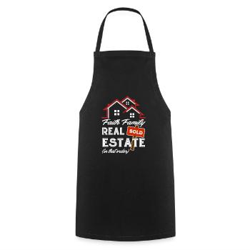 Real Estate Agent Faith Family Real Estate - Cooking Apron - black - Front - AI Model Male 185 dark (185cm)