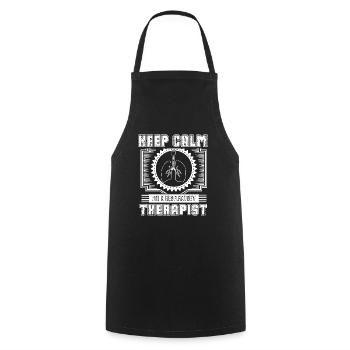 Keep Calm I am A Respiratory Therapist - Cooking Apron - black - Front - AI Model Male 185 dark (185cm)