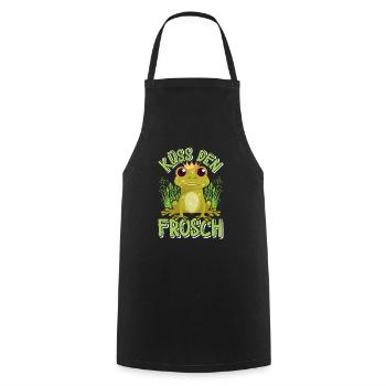 Karneval Kostüm Party KÜSS DEN FROSCH Lustiges - Kochschürze - Schwarz - Vorne - AI Model Male 185 dark (185cm)