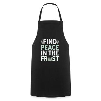 Winter Camper Snow Camping Adventure - Cooking Apron - black - Front - AI Model Male 185 dark (185cm)