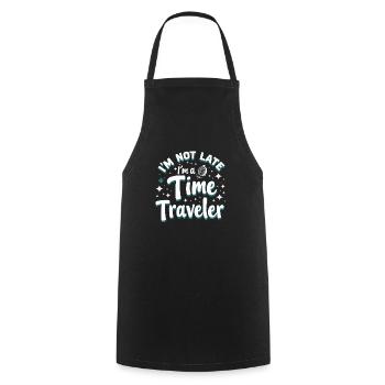 Passionné de voyage dans le temps qui s’intéresse à - Tablier de cuisine - noir - Devant - AI Model Male 185 dark (185cm)