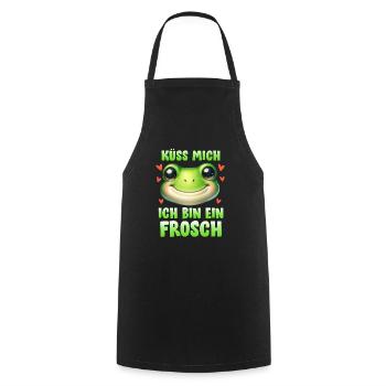 Froschkönig KÜSS MICH ICH BIN EIN FROSCH Lustig - Kochschürze - Schwarz - Vorne - AI Model Male 185 dark (185cm)