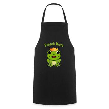 Froschkostüm FROSCH KUSS Lustiges Kostüm - Kochschürze - Schwarz - Vorne - AI Model Male 185 dark (185cm)