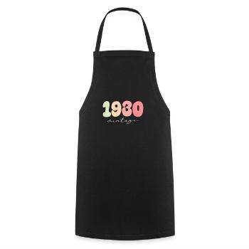 Date de naissance Année de naissance 1930 - Tablier de cuisine - noir - Devant - AI Model Male 185 dark (185cm)