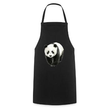 Panda - Kochschürze - Schwarz - Vorne - AI Model Male 185 dark (185cm)
