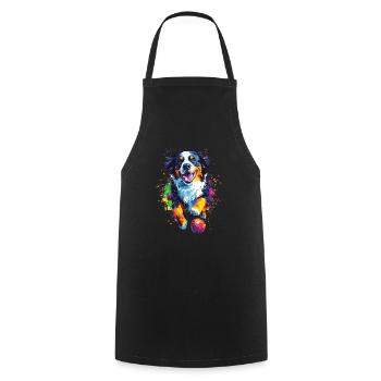 Berner Sennenhund - Kochschürze - Schwarz - Vorne - AI Model Male 185 dark (185cm)