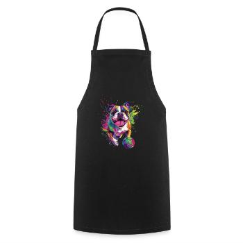 Bulldogge - Kochschürze - Schwarz - Vorne - AI Model Male 185 dark (185cm)