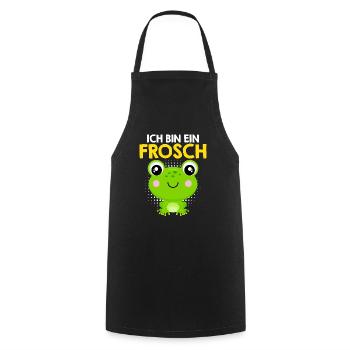 Froschkostüm ICH BIN EIN FROSCH Karneval - Kochschürze - Schwarz - Vorne - AI Model Male 185 dark (185cm)