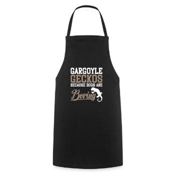 Gargoyle geckos, because dogs are boring - Cooking Apron - black - Front - AI Model Male 185 dark (185cm)