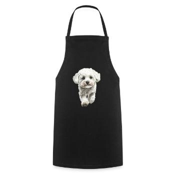 Bichon Frisé - Kochschürze - Schwarz - Vorne - AI Model Male 185 dark (185cm)