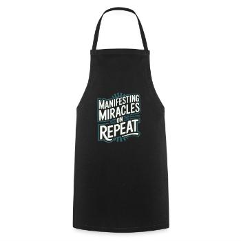 Manifesting Miracles Again and Again Quote - Cooking Apron - black - Front - AI Model Male 185 dark (185cm)