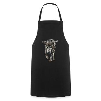 Windhund - Kochschürze - Schwarz - Vorne - AI Model Male 185 dark (185cm)